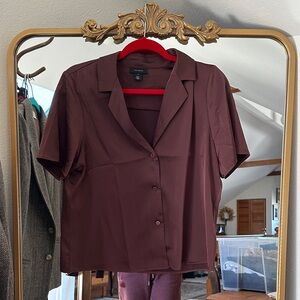 Halogen Chocolate Button Down Shirt